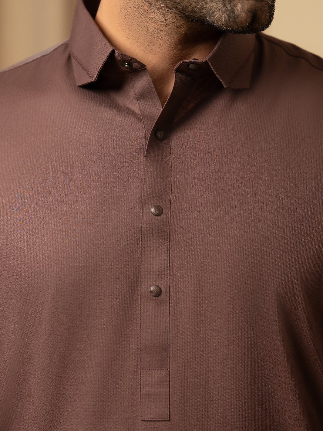 Brown Cotton Kameez Shalwar - ALWA-KS-543