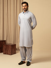 Light Blue Cotton Kameez Shalwar - ALWA-KS-545