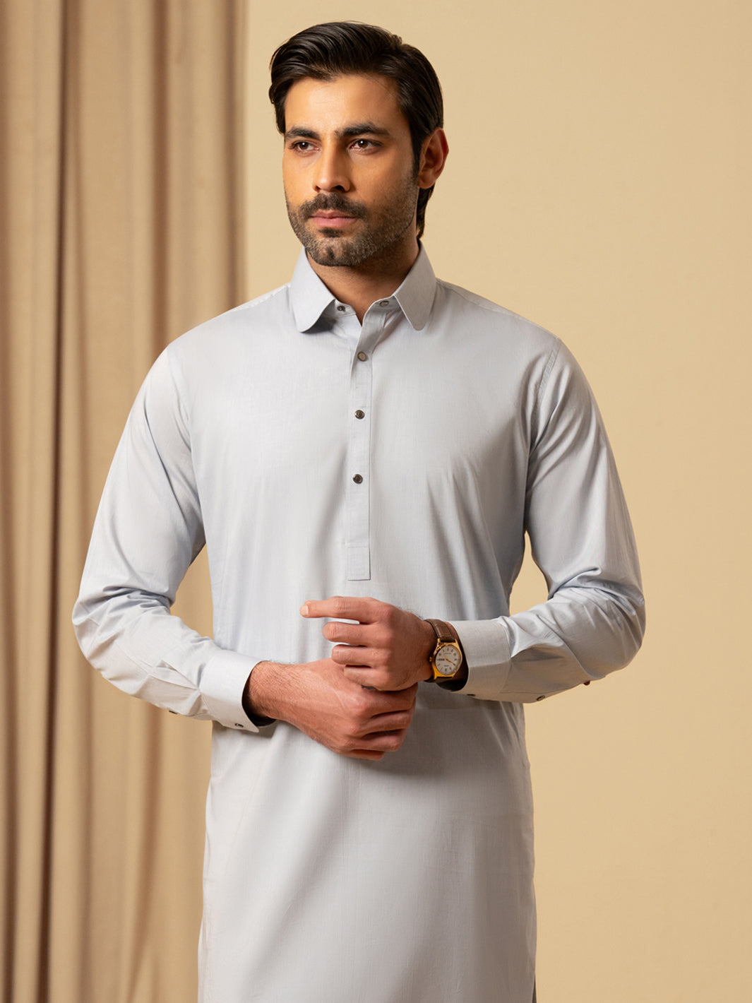 Light Blue Cotton Kameez Shalwar - ALWA-KS-545