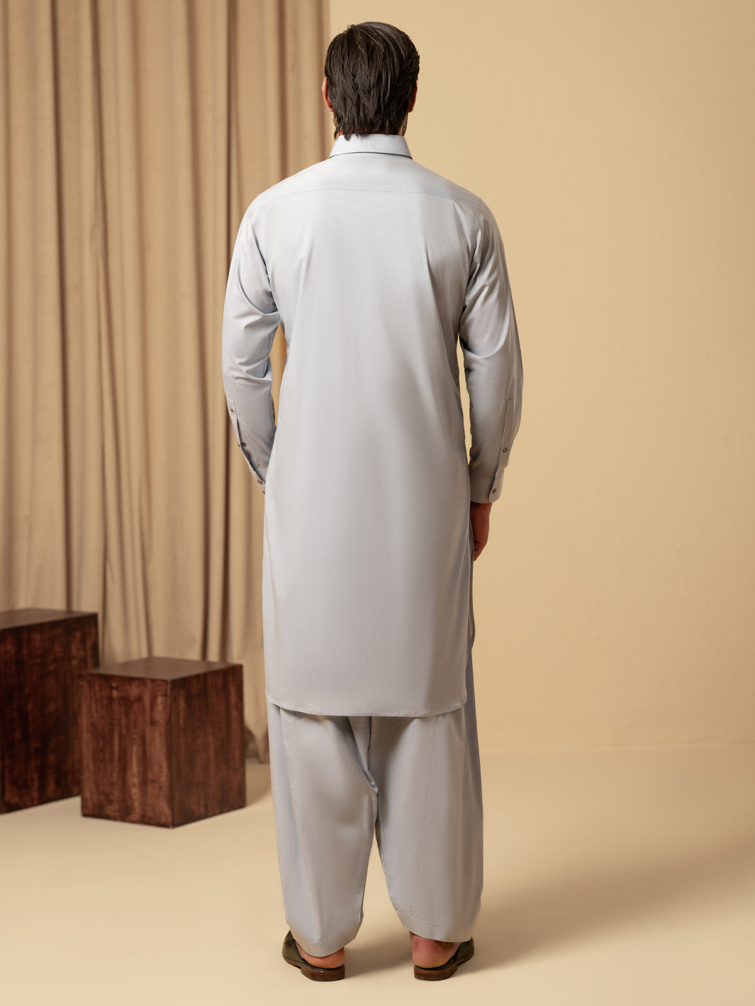 Light Blue Cotton Kameez Shalwar - ALWA-KS-545