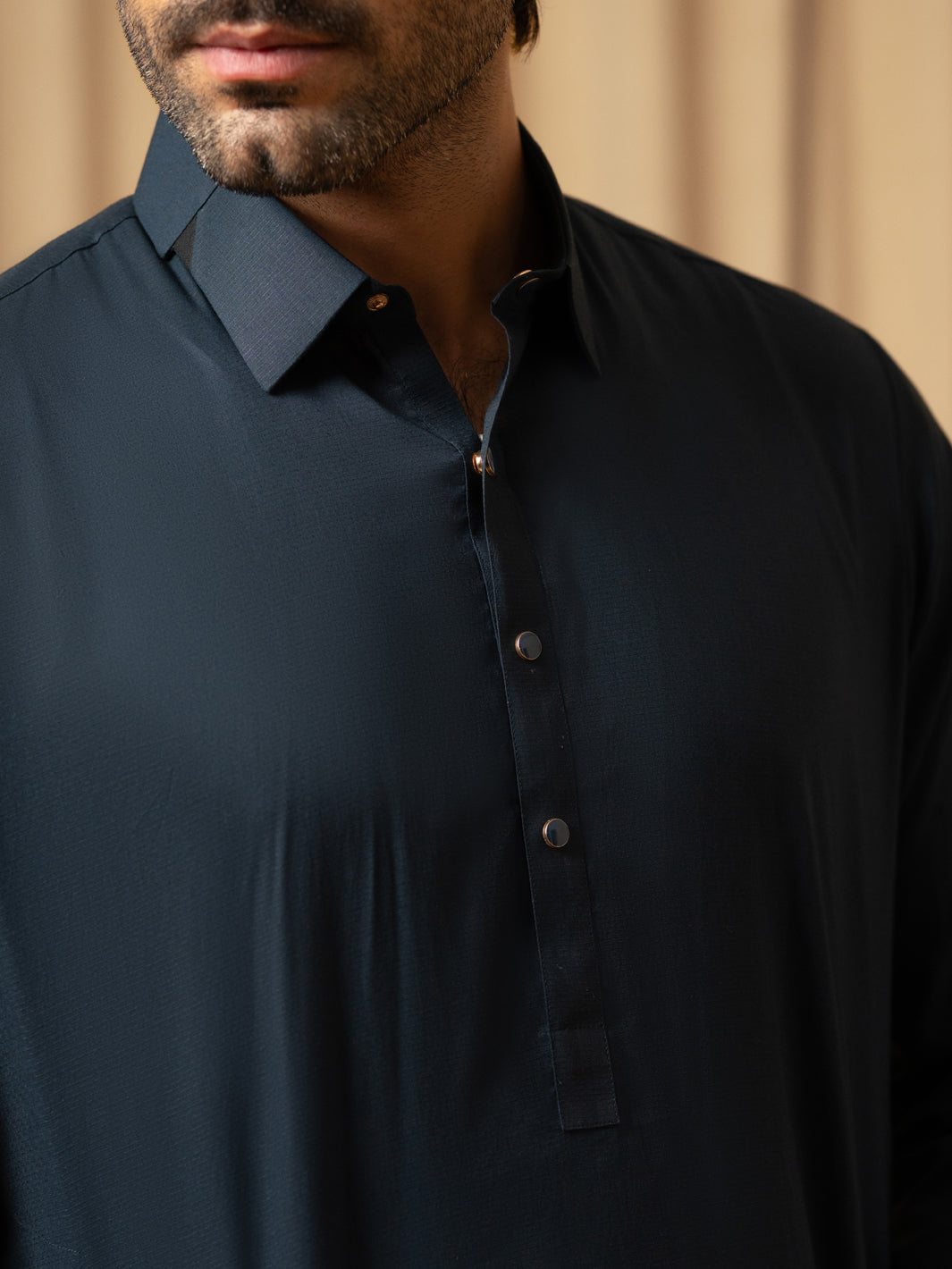 Navy Blue Cotton Kameez Shalwar - ALWA-KS-571