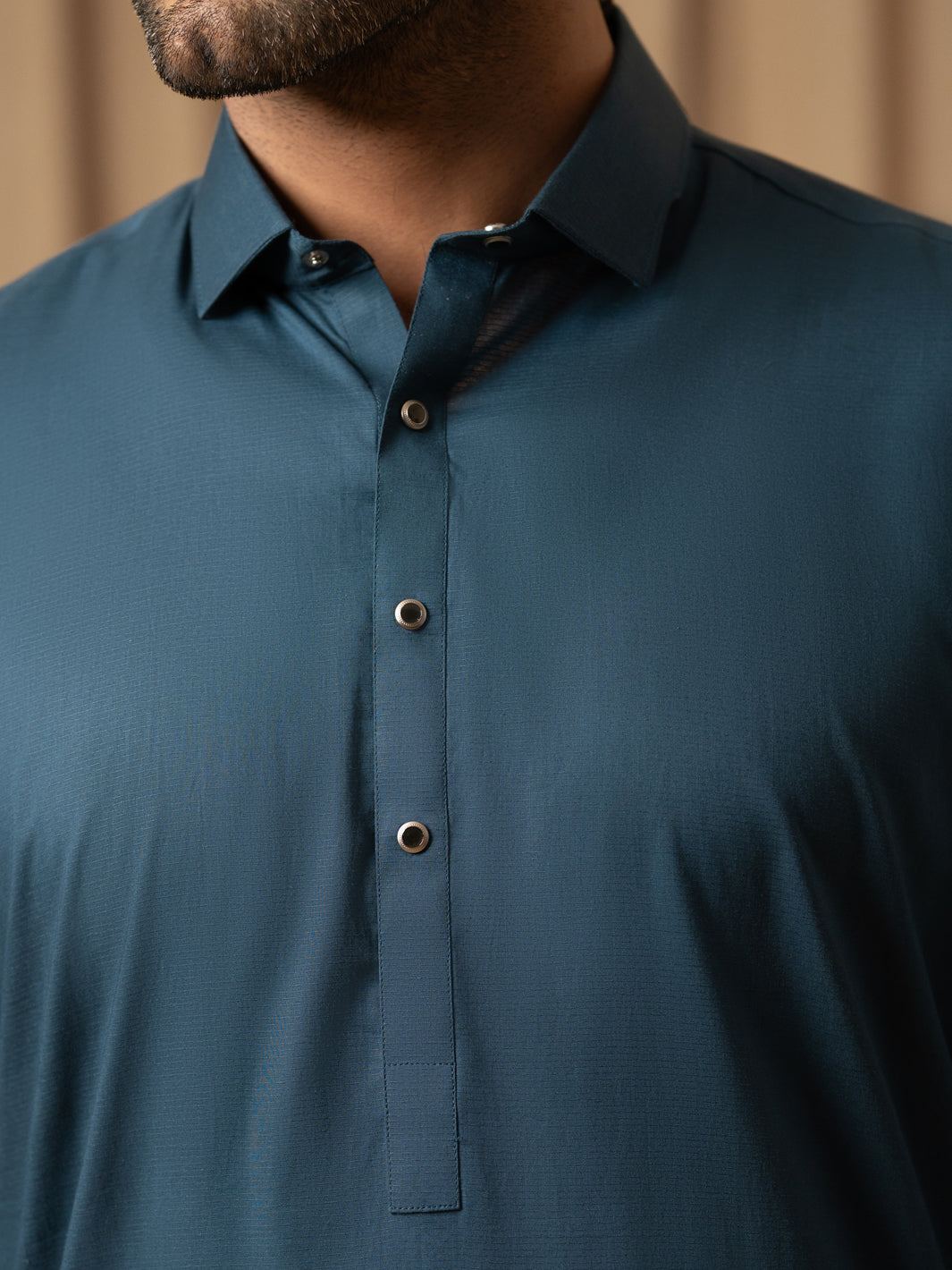 Dark Teal Cotton Kameez Shalwar - ALWA-KS-577