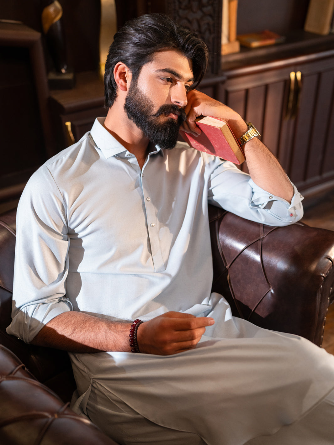 Sky Blue Cut & Sew Kameez Shalwar - ALWA-KS-615