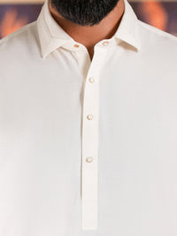 White Cut & Sew Kameez Shalwar - ALWA-KS-617