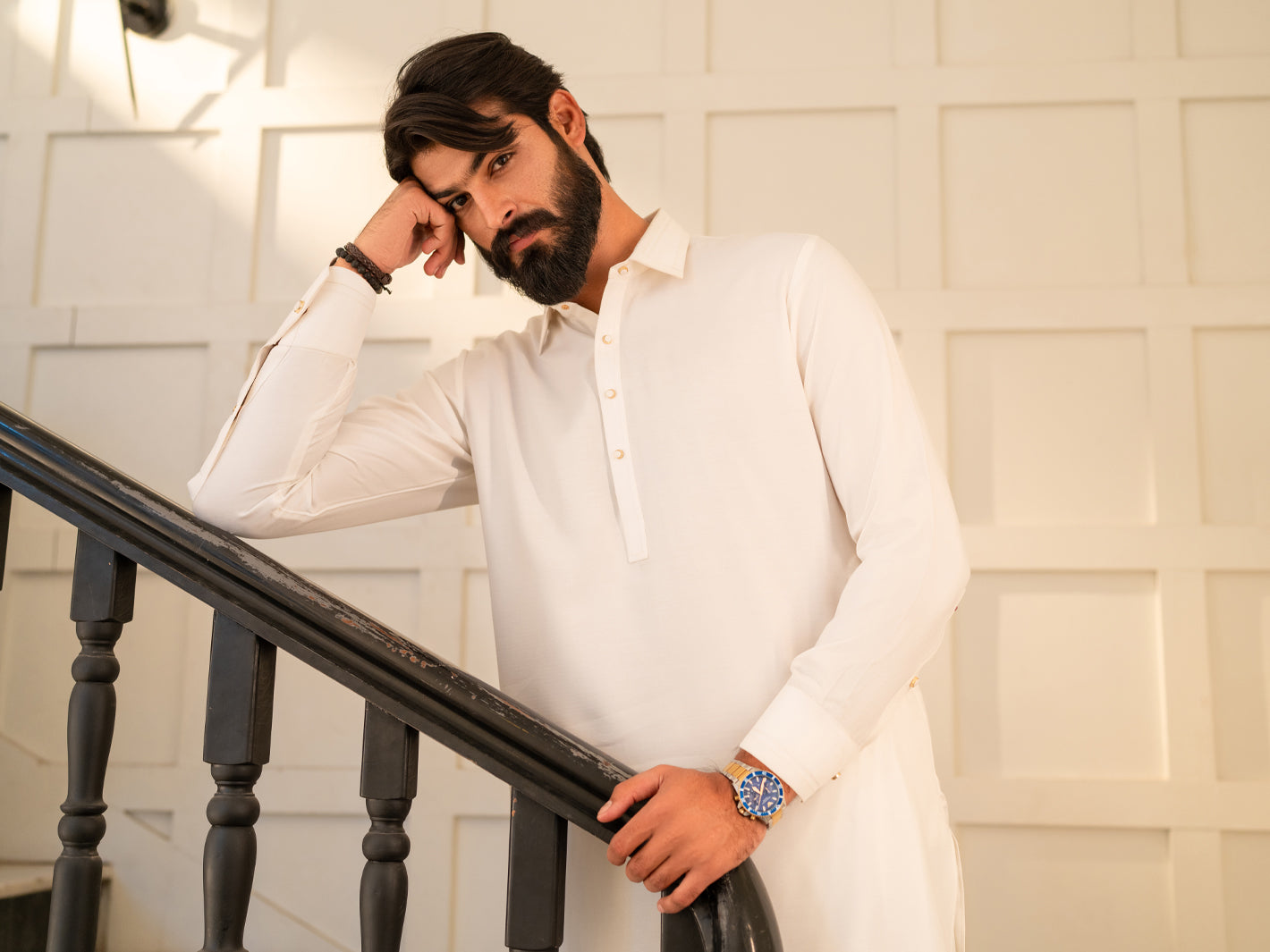 White Cut & Sew Kameez Shalwar - ALWA-KS-646
