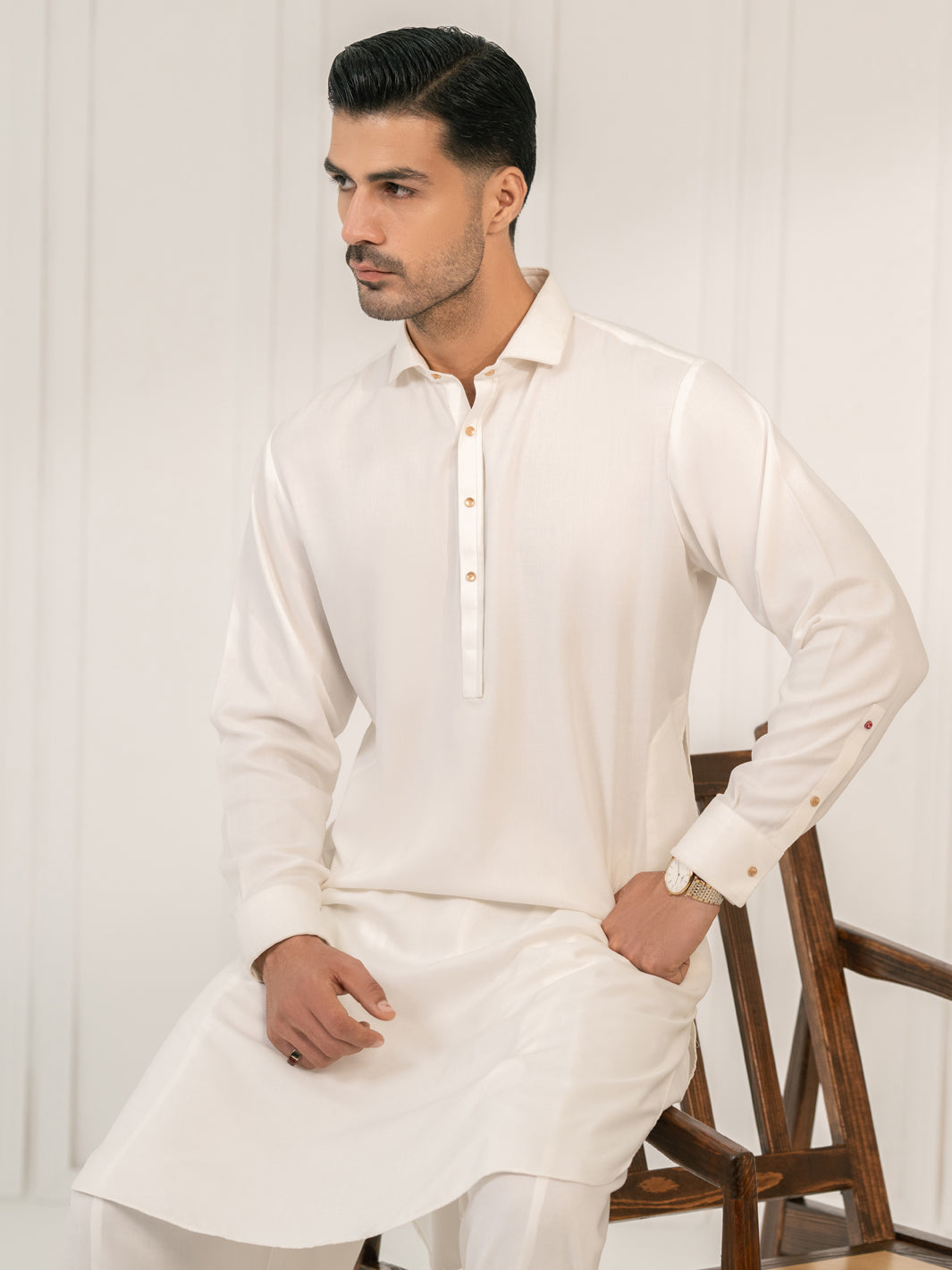 White Kameez Shalwar - ALWA-KS-668