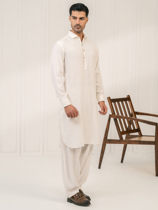 White Kameez Shalwar - ALWA-KS-668