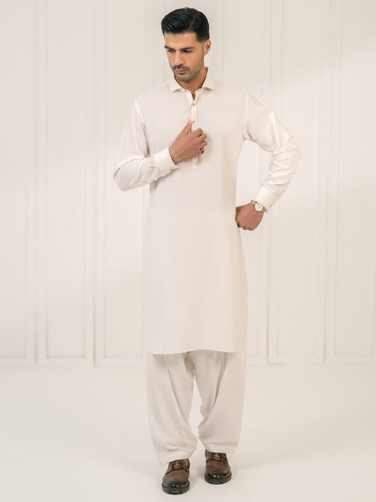 White Kameez Shalwar - ALWA-KS-668