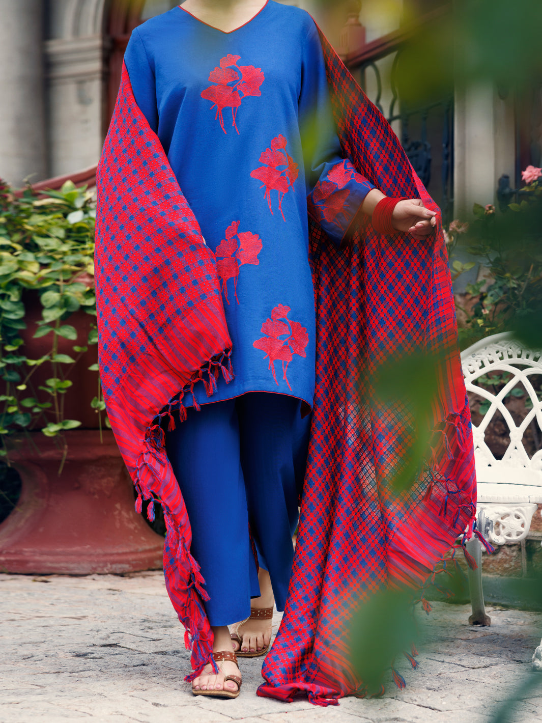 Blue Light Khaddar 3Pc Stitched - AWP-3PS-773