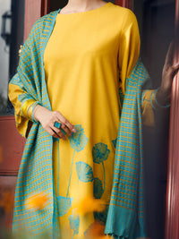 Mustard Light Khaddar 3Pc Stitched - AWP-3PS-775