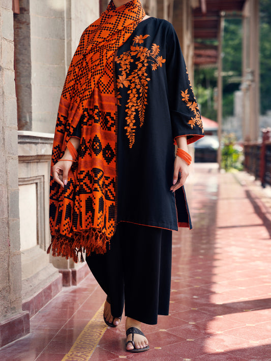 Black Light Khaddar 3Pc Stitched - AWP-3PS-771