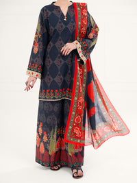 Black Lawn 3Pc Stitched - AWP-3PS-662