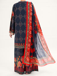 Black Lawn 3Pc Stitched - AWP-3PS-662