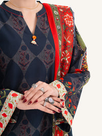 Black Lawn 3Pc Stitched - AWP-3PS-662