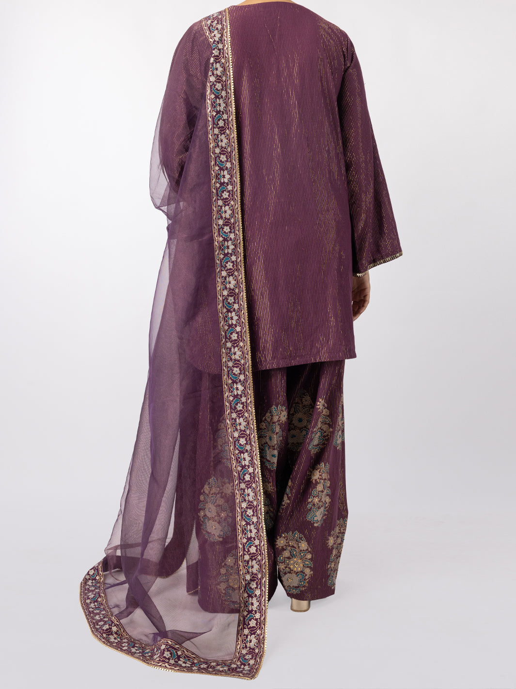 Purple Lurex Formal 3Pc Stitched - AL-3PS-LS-565