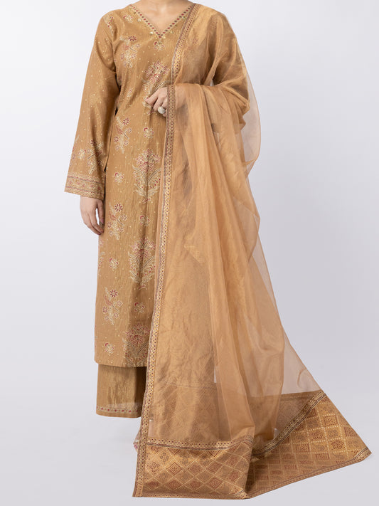 Golden Lurex Formal 3Pc Stitched - AL-3PS-LS-566