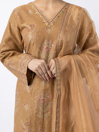 Golden Lurex Formal 3Pc Stitched - AL-3PS-LS-566