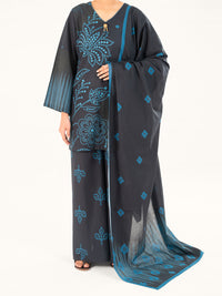 Blue Cambric 3Pc Stitched - AWP-3PS-665B