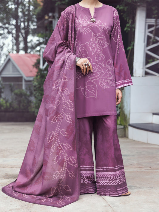 Purple Lawn 3Pc Stitched - AWP-3PS-666