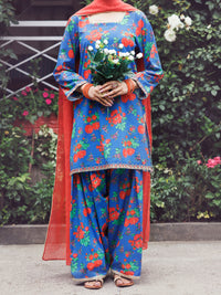 Blue Cambric 3Pc Stitched - AWP-3PS-694