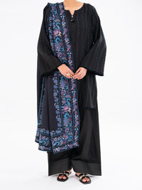 Black Dobby 3Pc Unstitched - AWP-3PS-695