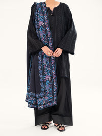 Black Dobby 3Pc Unstitched - AWP-3PS-695