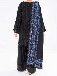 Black Dobby 3Pc Unstitched - AWP-3PS-695