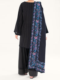 Black Dobby 3Pc Unstitched - AWP-3PS-695