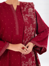 Maroon Dobby 3Pc Unstitched - AWP-3PS-696