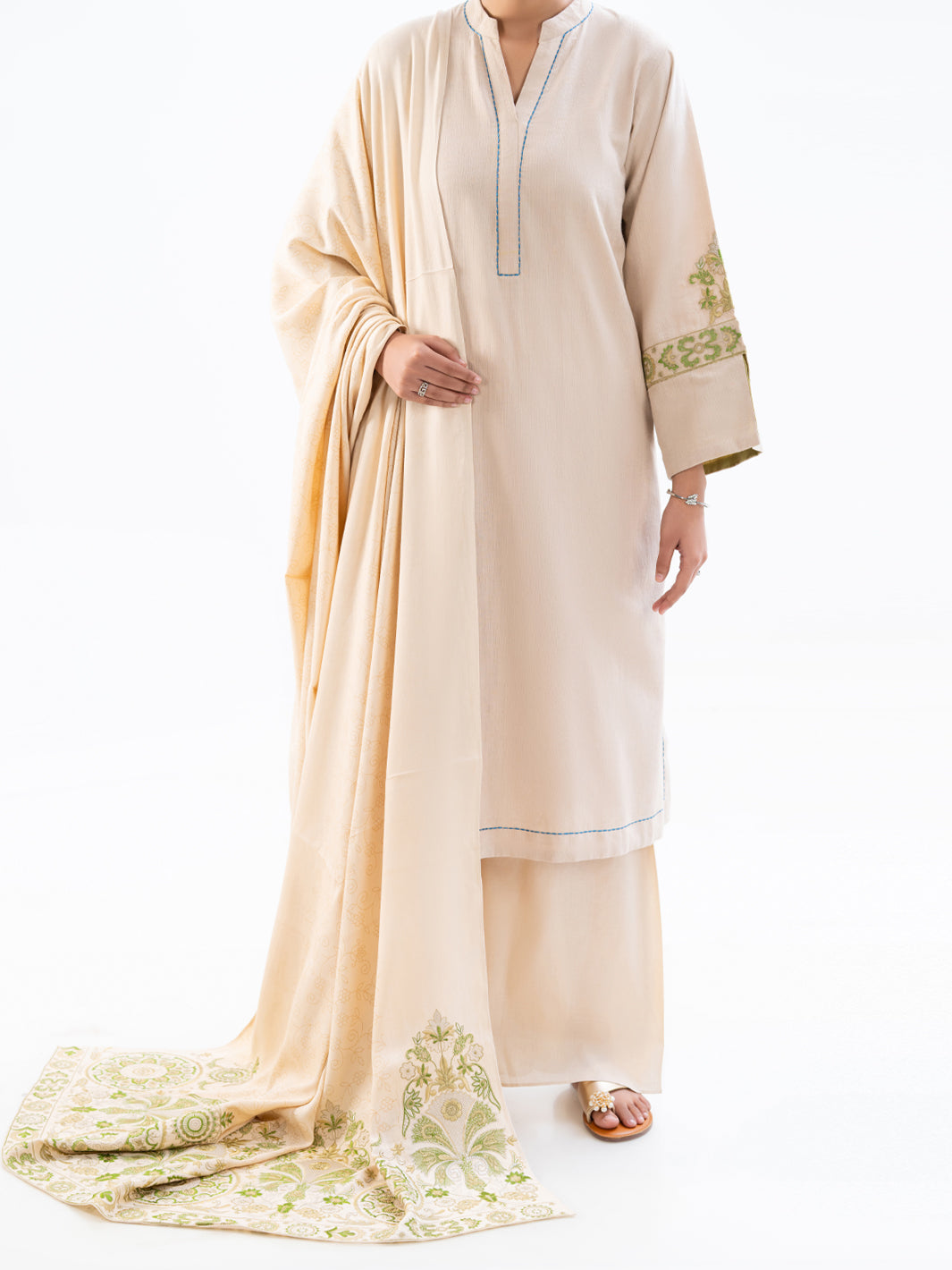 Off White Dobby 3Pc Stitched - AWP-3PS-697