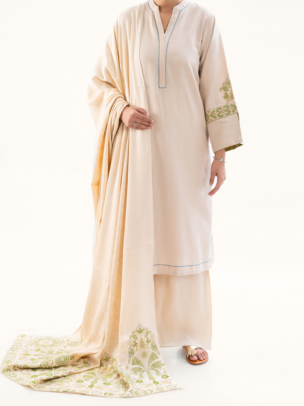 Off White Dobby 3Pc Unstitched - AWP-3PS-697