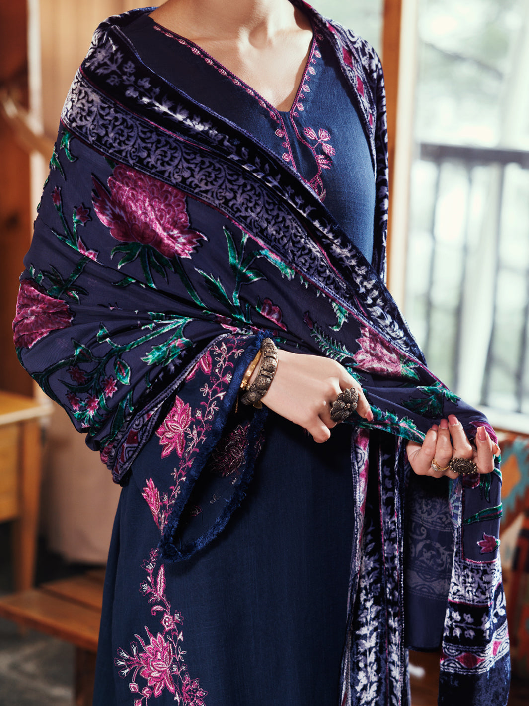 Blue Cross-Hedge 3Pc Unstitched - AWP-3PS-709