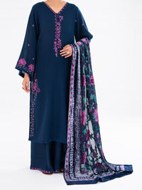 Blue Cross-Hatch 3Pc Stitched - AWP-3PS-709