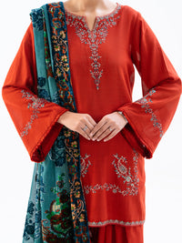 Orange Crosshatch 3Pc Stitched - AWP-3PS-711