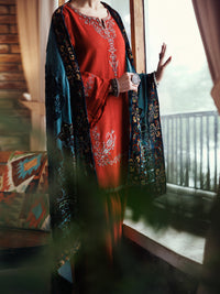 Orange Crosshatch 3Pc Stitched - AWP-3PS-711