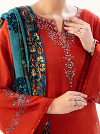 Orange Cross-Hatch3Pc Stitched - AWP-3PS-711