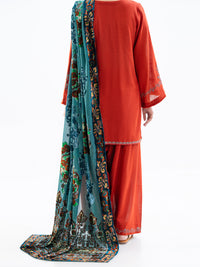 Orange Crosshatch 3Pc Stitched - AWP-3PS-711