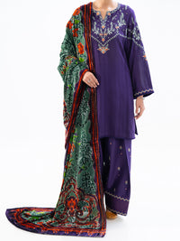 Purple Dobby 3Pc Stitched - AWP-3PS-747