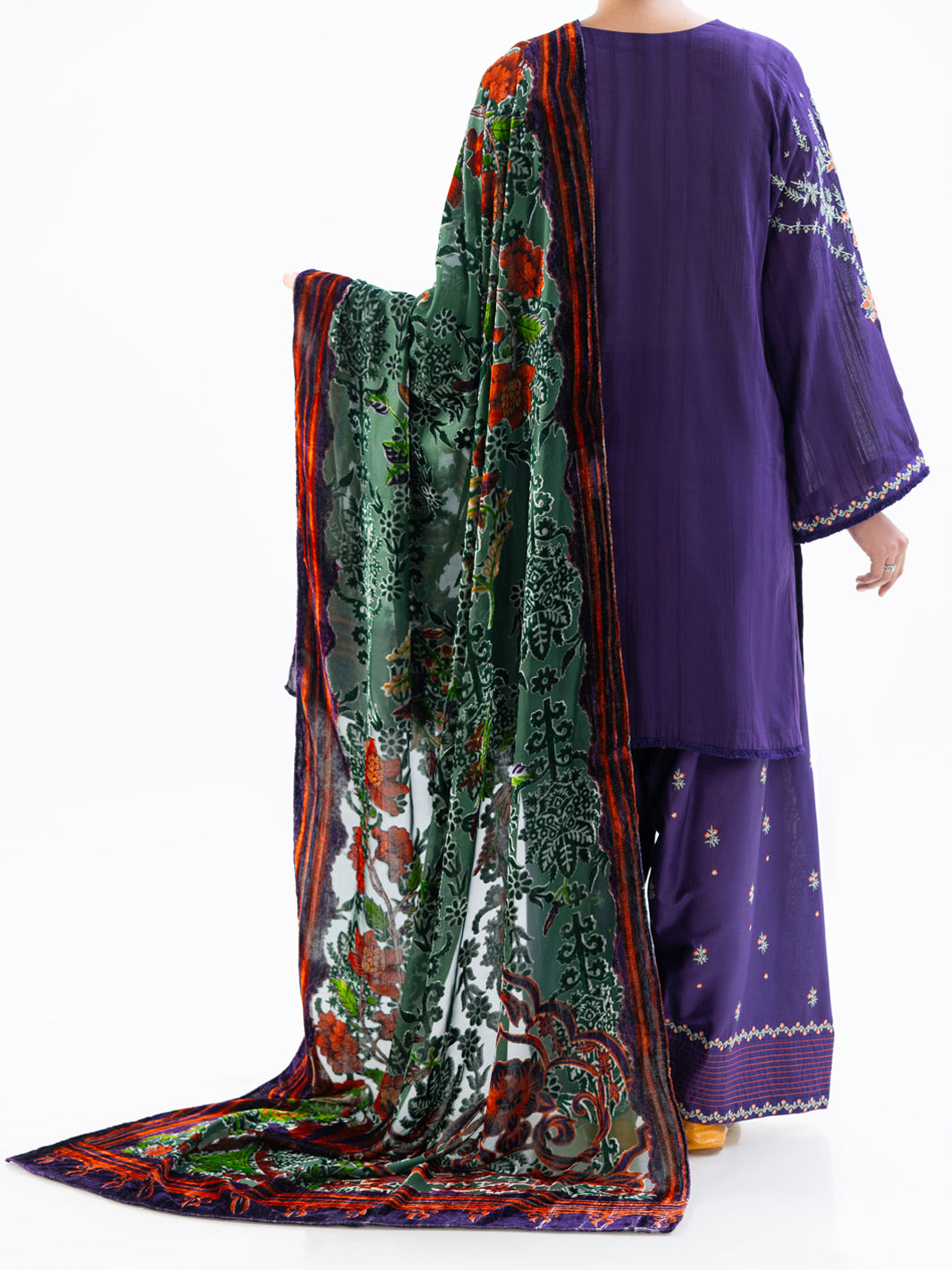 Purple Dobby 3Pc Stitched - AWP-3PS-747