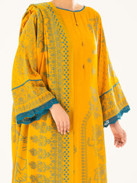 Yellow Jacquard 3Pc Stitched - AWP-3PS-749