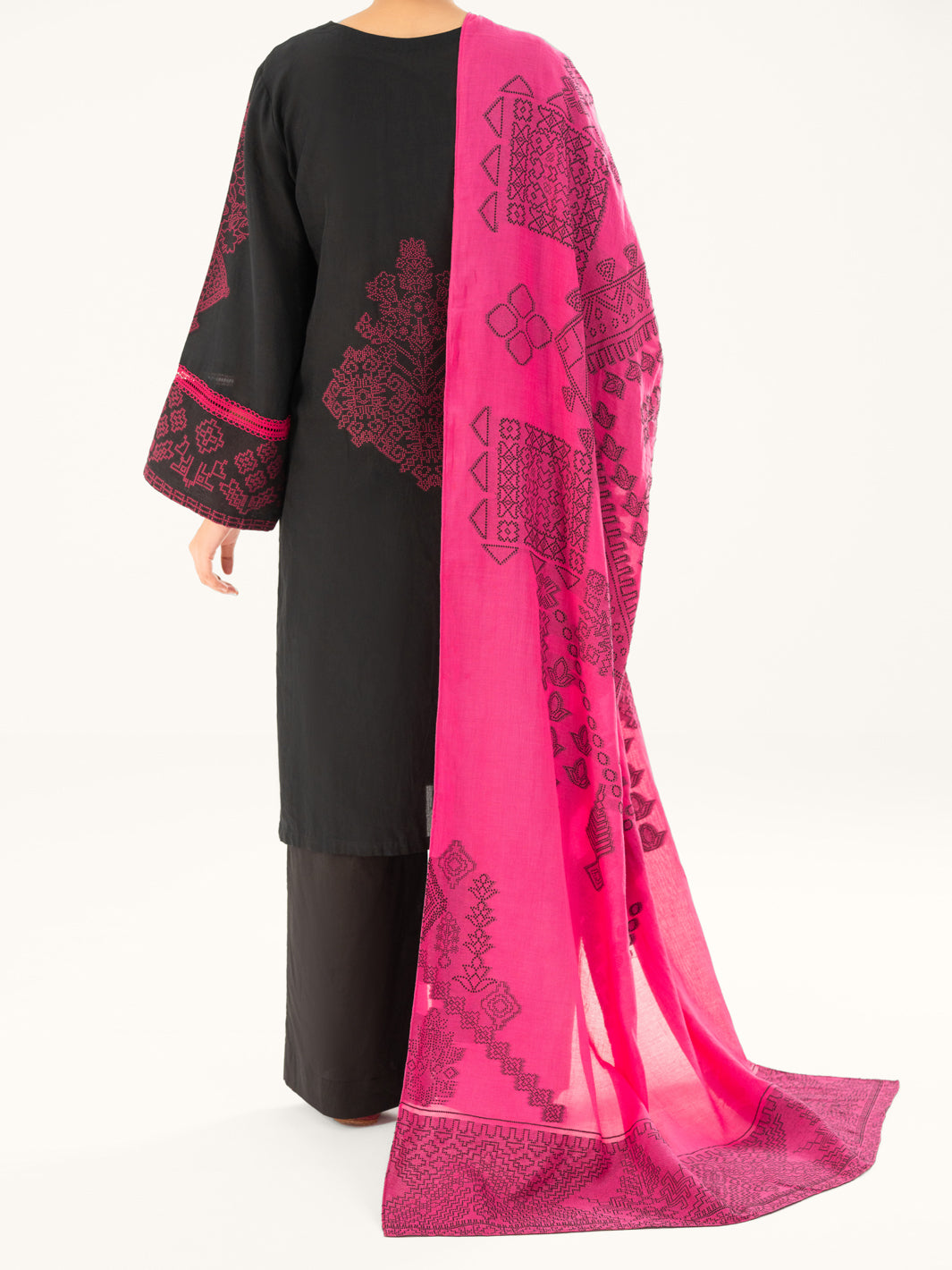 Black Jacquard 3Pc Stitched - AWP-3PS-750