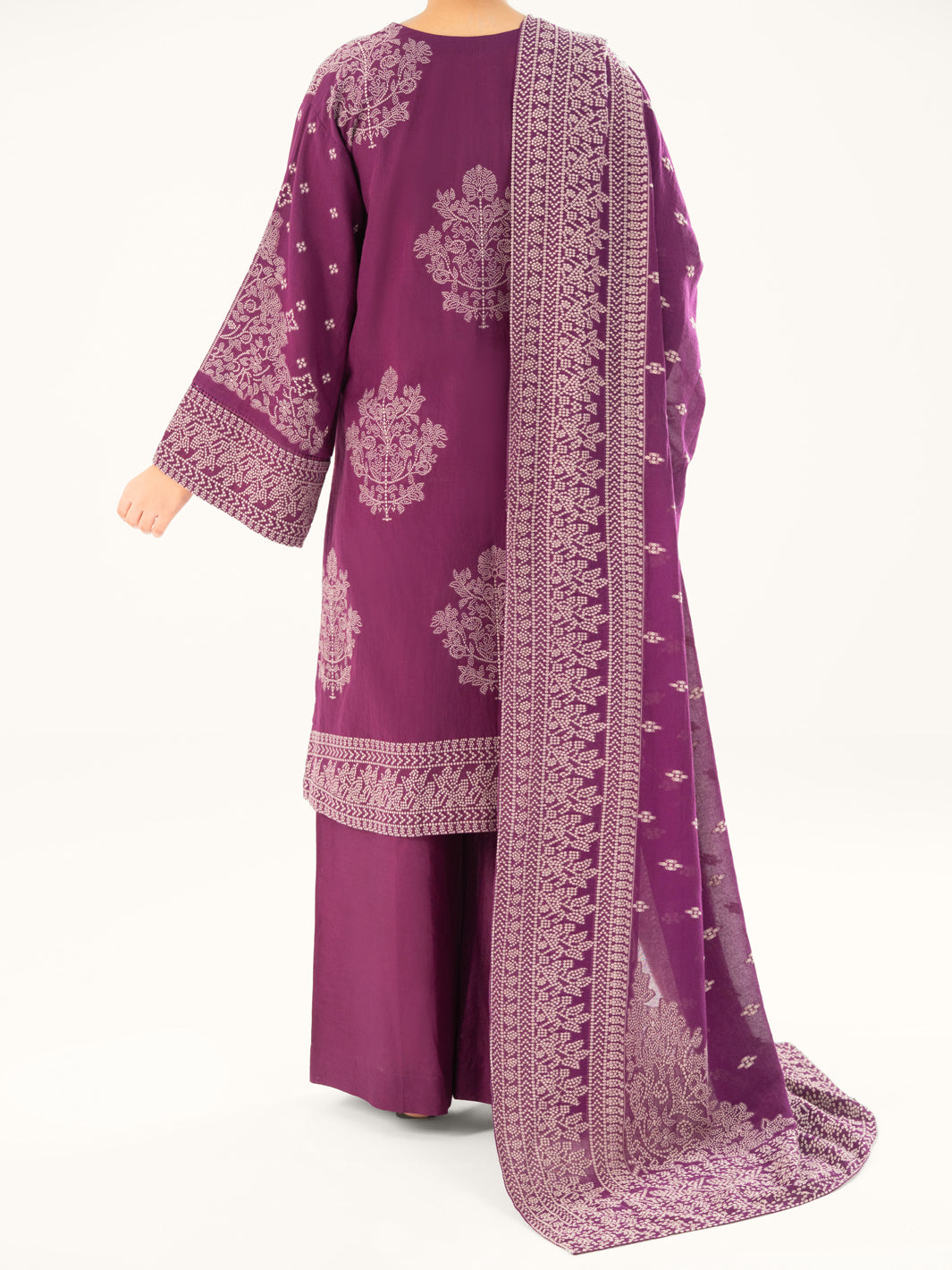 Purple Jacquard 3Pc Stitched - AWP-3PS-751