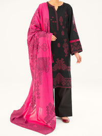Black Jacquard 3Pc Stitched - AWP-3PS-750