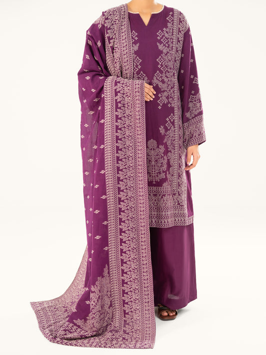 Purple Jacquard 3Pc Stitched - AWP-3PS-751