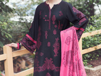 Black Jacquard 3Pc Stitched - AWP-3PS-750