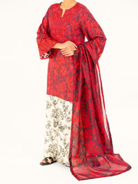 Red Viscose 3Pc Stitched - AWP-3PS-752