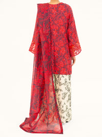 Red Viscose 3Pc Stitched - AWP-3PS-752