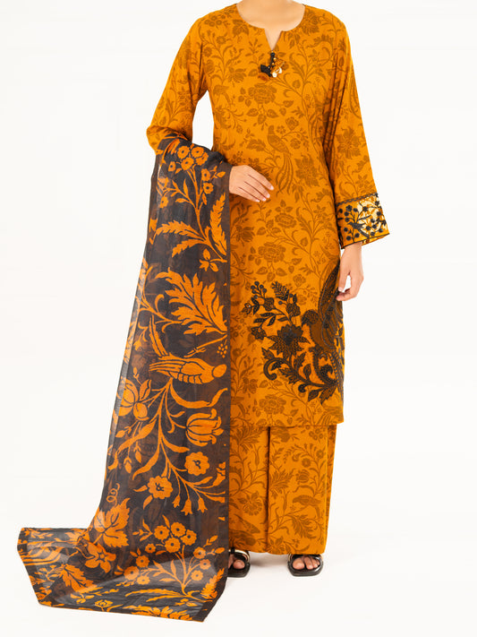 Mustard Viscose 3Pc Stitched - AWP-3PS-753