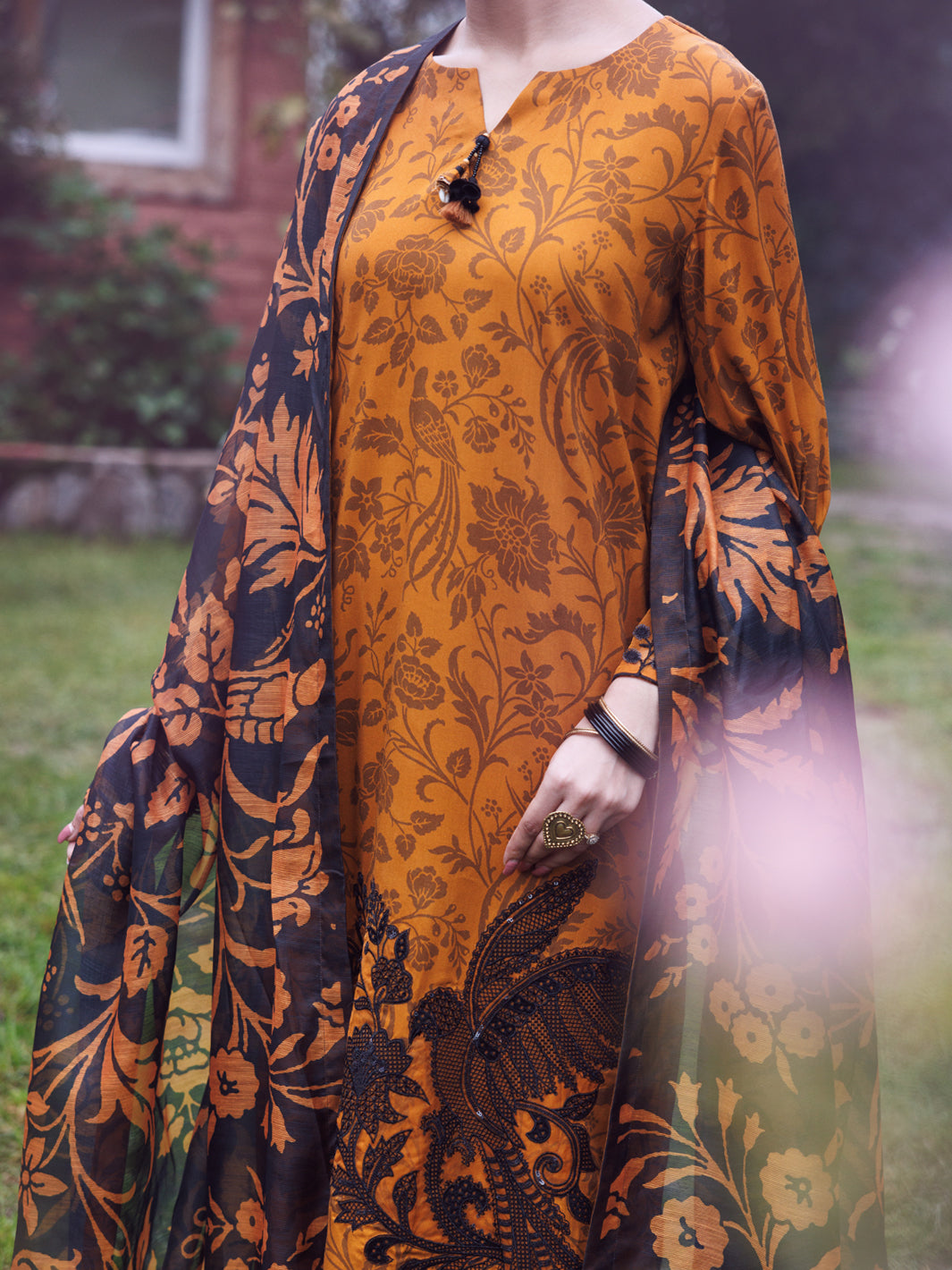 Mustard Viscose 3Pc Stitched - AWP-3PS-753