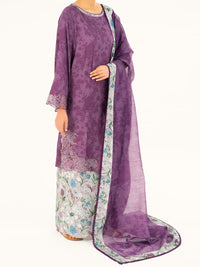 Purple Viscose 3Pc Stitched - AWP-3PS-754